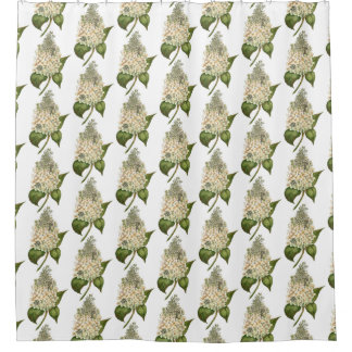 White Hydrangea Shower Curtain