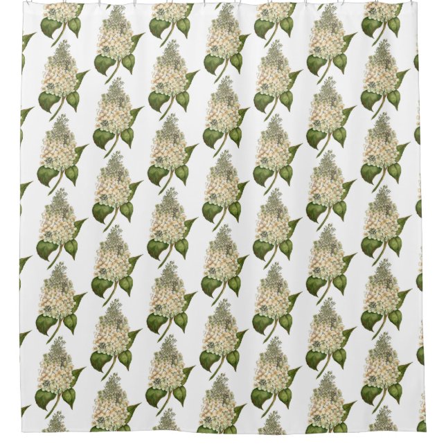 White Hydrangea  Shower Curtain (Front)