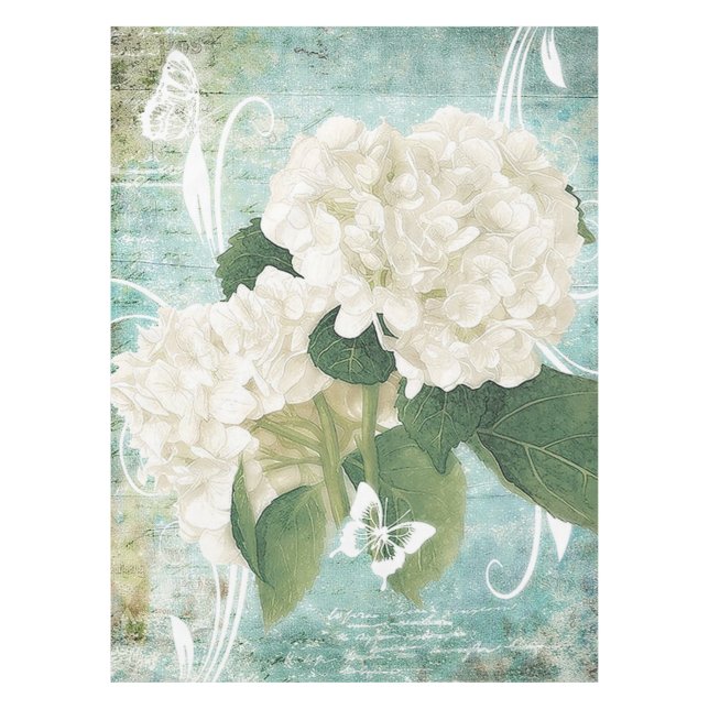 White hydrangea tablecloth (Front)