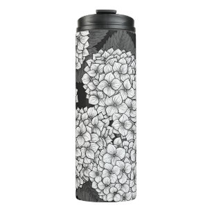 White hydrangea thermal tumbler