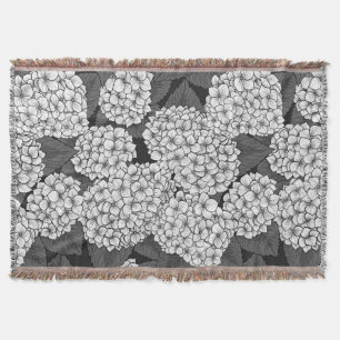 White hydrangea throw blanket