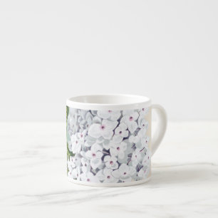 White Hydrangea Vintage Botanicals Illustrations Espresso Cup
