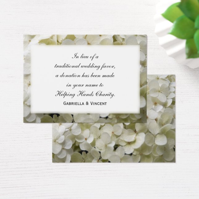 White Hydrangea Wedding Charity Favors (Desk)