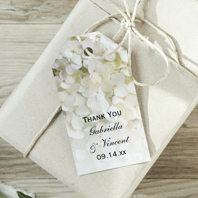 White Hydrangea Wedding Favour Tags (Creator Uploaded)