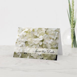 White Hydrangea Wedding Save the Date Announcement