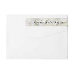 White Hydrangea Wedding Save the Date Wrap Around Label