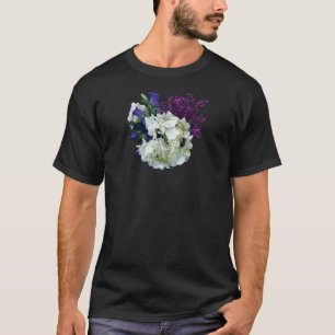 White Hydrangea With Canterbury Bells and Sage T-Shirt