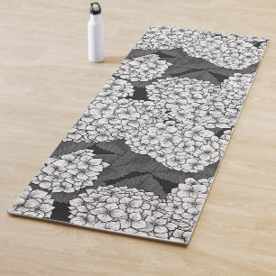 White hydrangea yoga mat