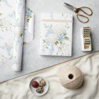 White Hydrangeas Blue Floral Bridal Shower