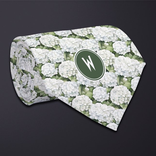 White Hydrangeas Floral  Tie (Creator Uploaded)