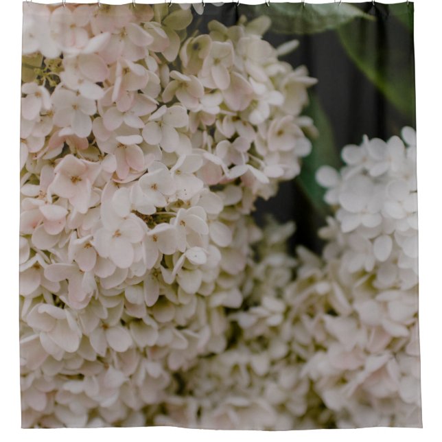 WHITE HYDRANGEAS IN BLOOM SHOWER CURTAIN (Front)
