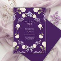 White Hydrangeas Purple Floral Elegant