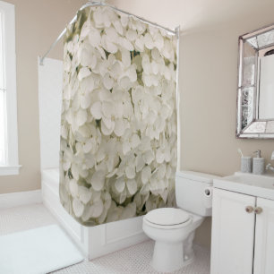 White Hydrangeas Shower Curtain