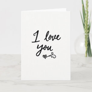 White I Love You Card
