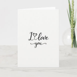 White I Love You Valentines Card