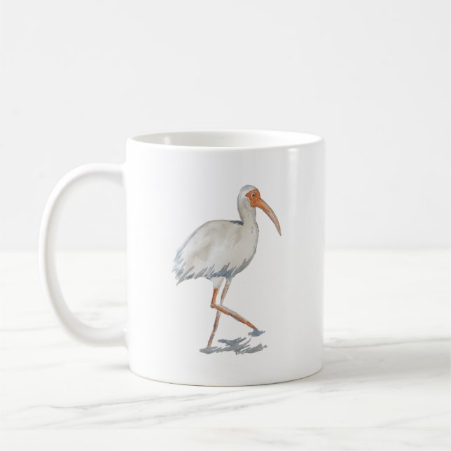 White Ibis Coastal Beach Bird Mug (Left)