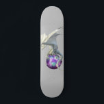 White Ice Dragon with Magical Sphere Skateboard<br><div class="desc">This design may be personalised by choosing the customise option to add text or make other changes. If this product has the option to transfer the design to another item, please make sure to adjust the design to fit if needed. Contact me at colorflowcreations@gmail.com if you wish to have this...</div>