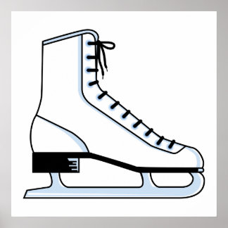 white ice skate vector graphic poster