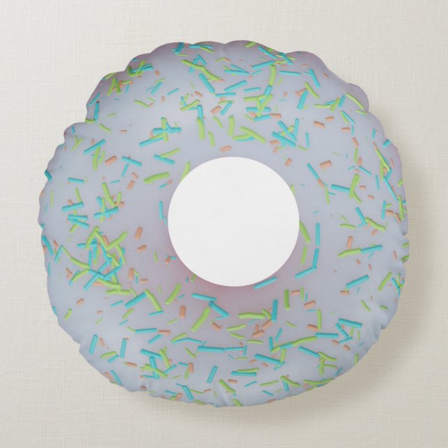 White iced donut round cushion (Front)