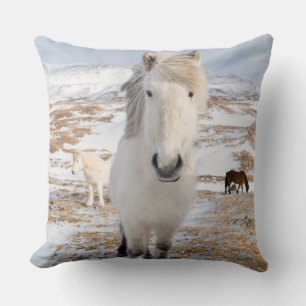 White Icelandic Horse, Iceland Cushion