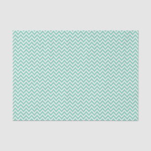 White Ikat Chevron Over Mint Background Tissue Paper