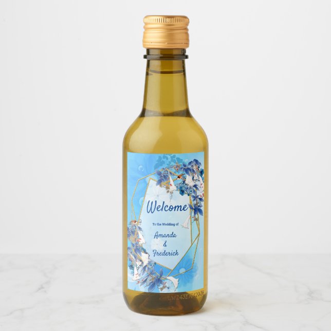 White Illustrated Watercolor Moonflower Wine Label (Front)