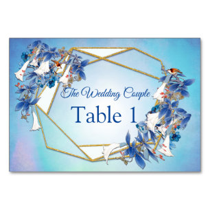 White Illustrated Watercolor MoonflowerTable cards