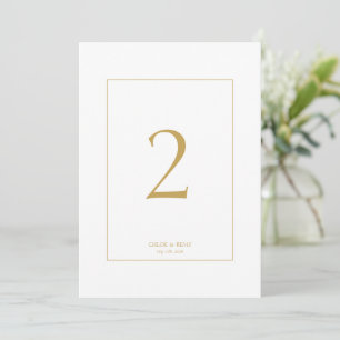 White   Imitation Gold Frame Wedding Table Number