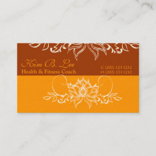 White Indian Lotus Flower Bold Custom Background Business Card