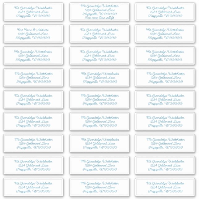 White Individual Mailing Address Labels (Front)