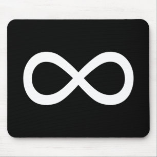 White Infinity Symbol Mouse Pad