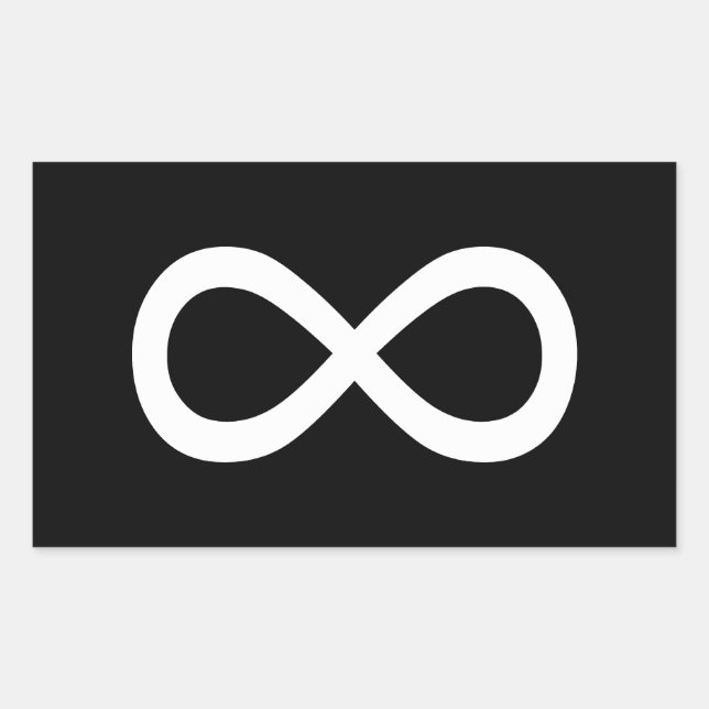 White Infinity Symbol Rectangular Sticker (Front)