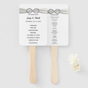 White Infinity Wedding Program Fans