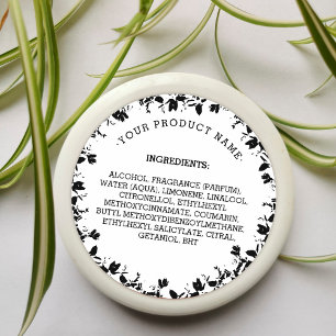 White Ingredients Product Label Candle   Soap