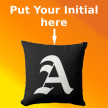 White Initial Monogram Solid Jet Black Minimalist