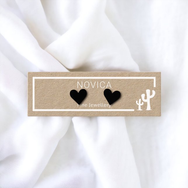 White Ink On Kraft Cactus Earring Display Card (Creator Uploaded)