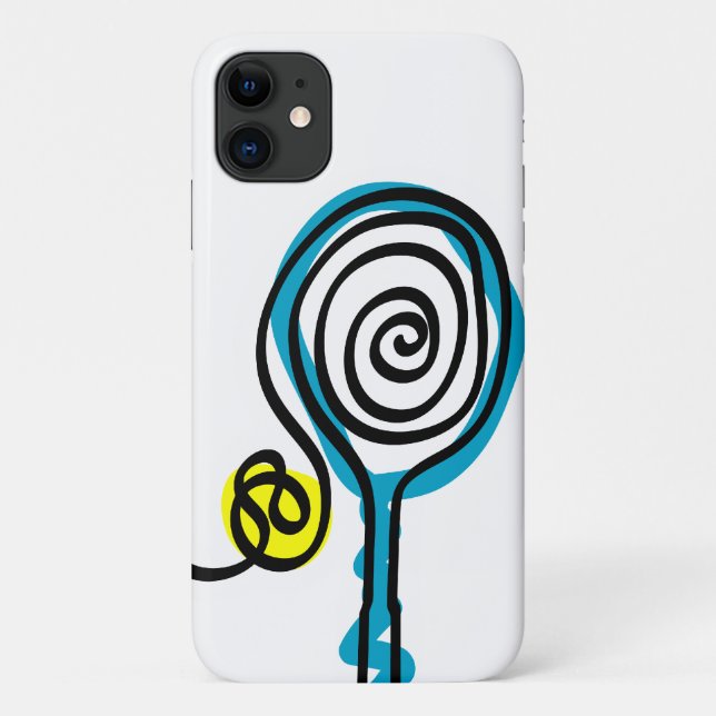 White iPhone case cover with tennis design (Back)