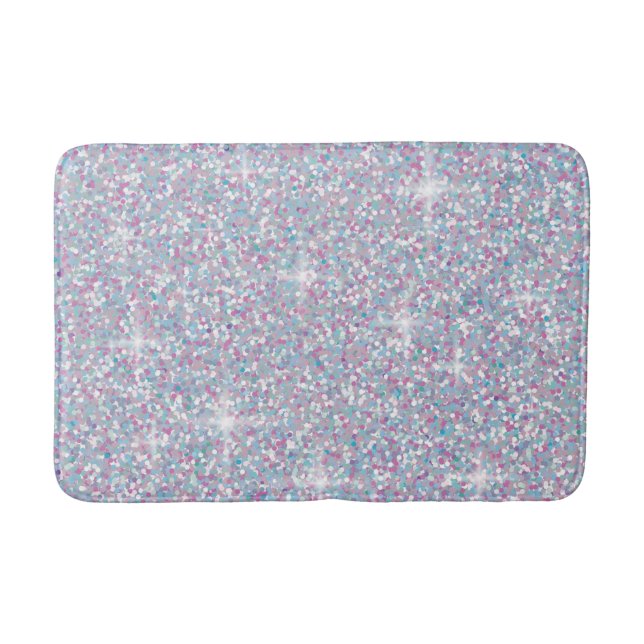 White iridescent glitter bath mat (Front)
