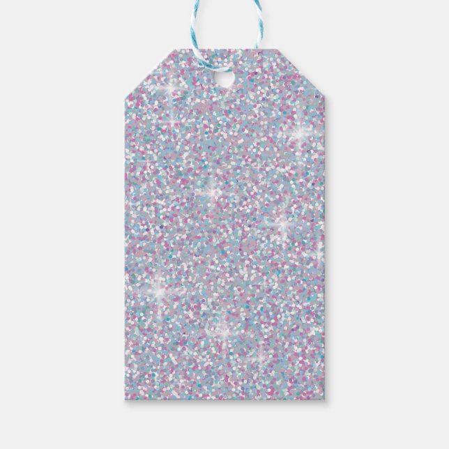 White iridescent glitter gift tags (Front)