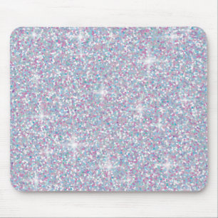White iridescent glitter mouse pad