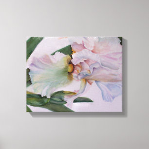 WHITE IRIS FLOWER WRAPPED CANVAS PRINT
