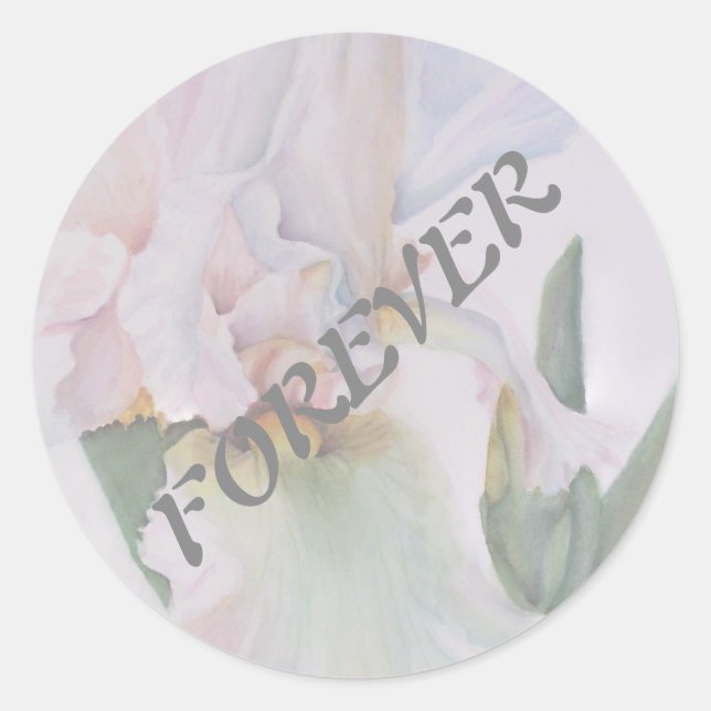 WHITE IRIS WEDDING STICKERS (Front)