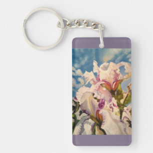 White Irises Key Chain
