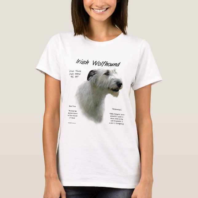 White Irish Wolfhound History  T-Shirt (Front)