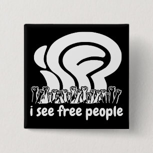 white isfp I See Free People Freedom Raised Fists 15 Cm Square Badge