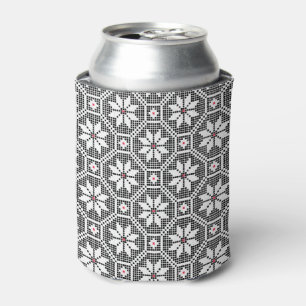 White isolated lace on CUSTOMIZE black background Can Cooler
