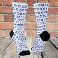 White Israel socks, patriotic Israel flag fashion