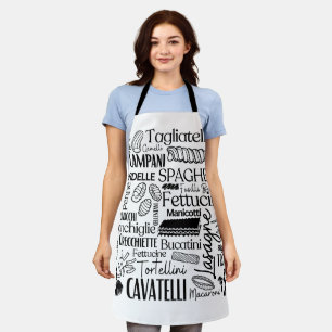 White Italian Pastas Apron