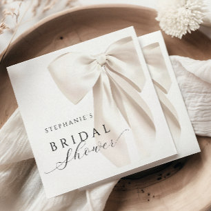 White Ivory Bow Bridal Shower Napkin