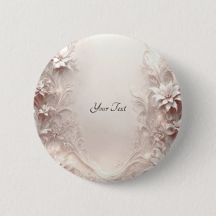 White Ivory Floral Button